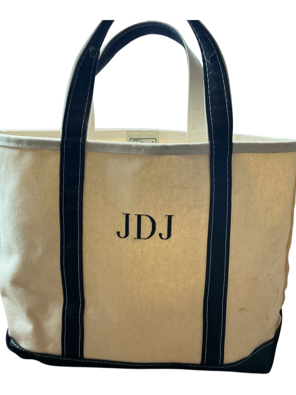 Vintage L.L. Bean Tote Bag tope canvas and black USA made 11x15x7